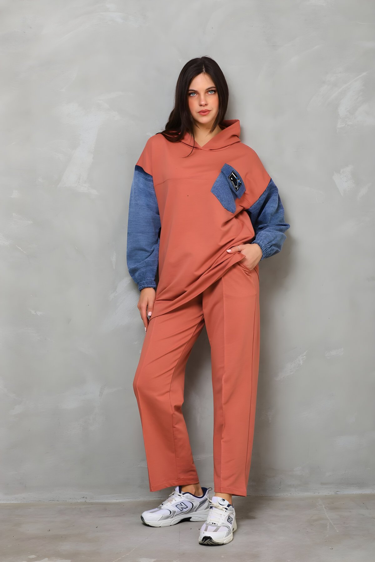 Somon Spor Kolları Kot Detaylı İkili Takım - Westbound