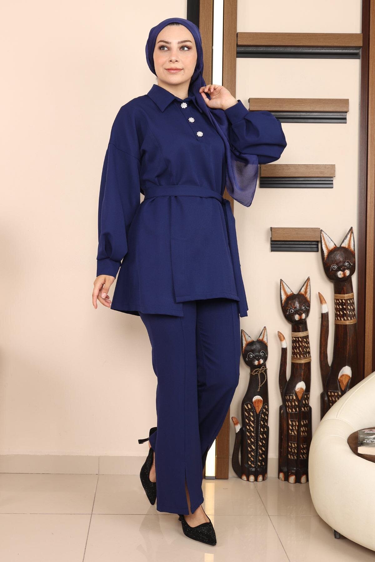 Modest Double Slit Set - Indigo - Modamihram