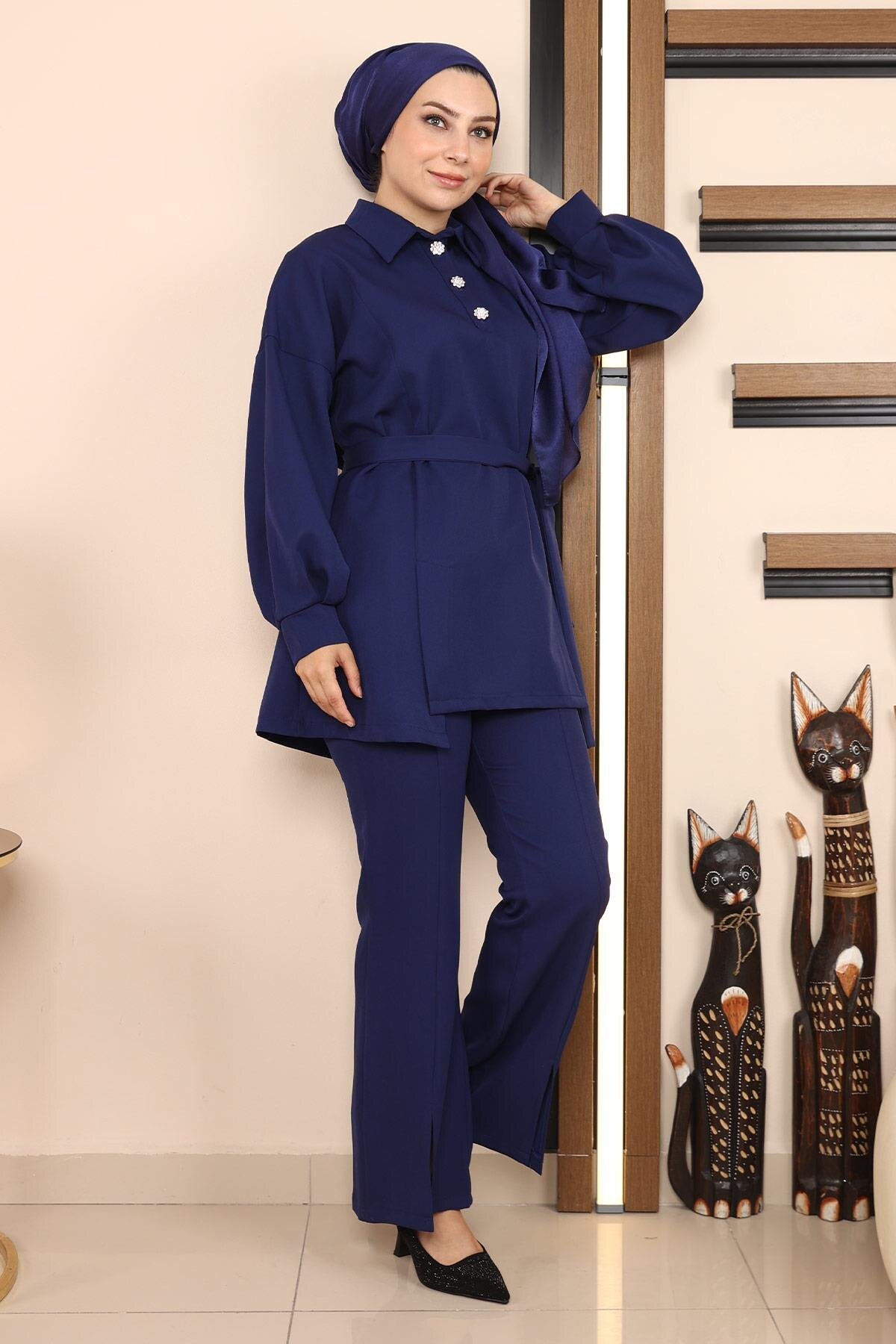 Modest Double Slit Set - Indigo - Modamihram