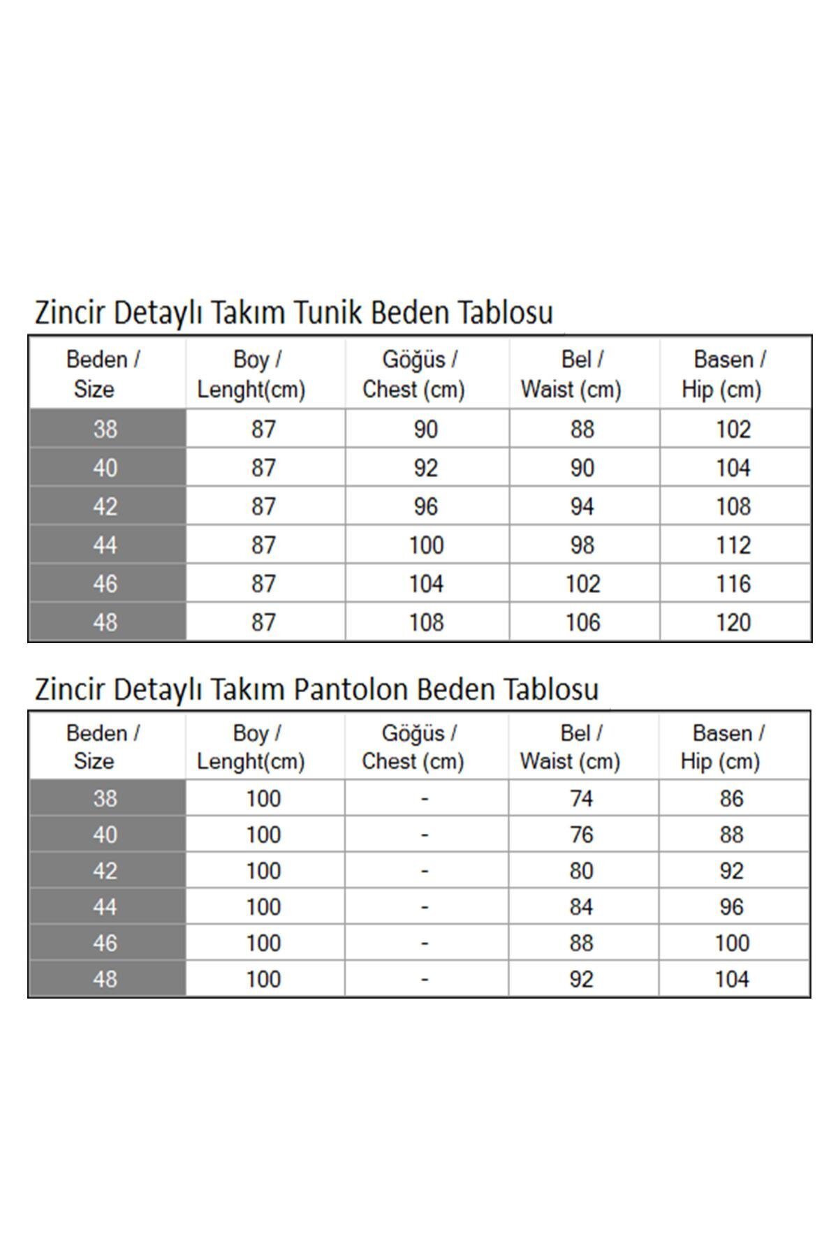 طقم محتشم قطعتين أسود بتفاصيل سلاسل - Modamihram