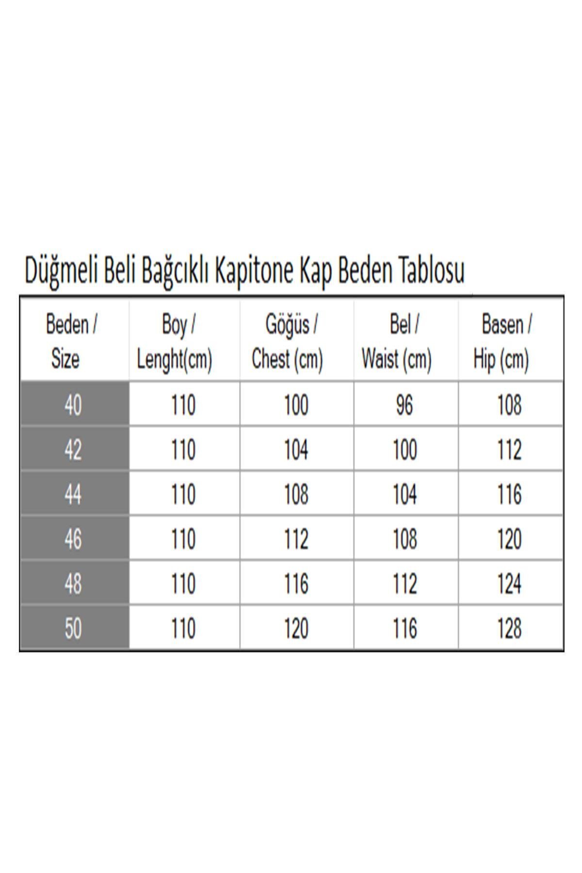 Siyah Kapitone Düğmeli Beli Bağcıklı Kap - Modamihram