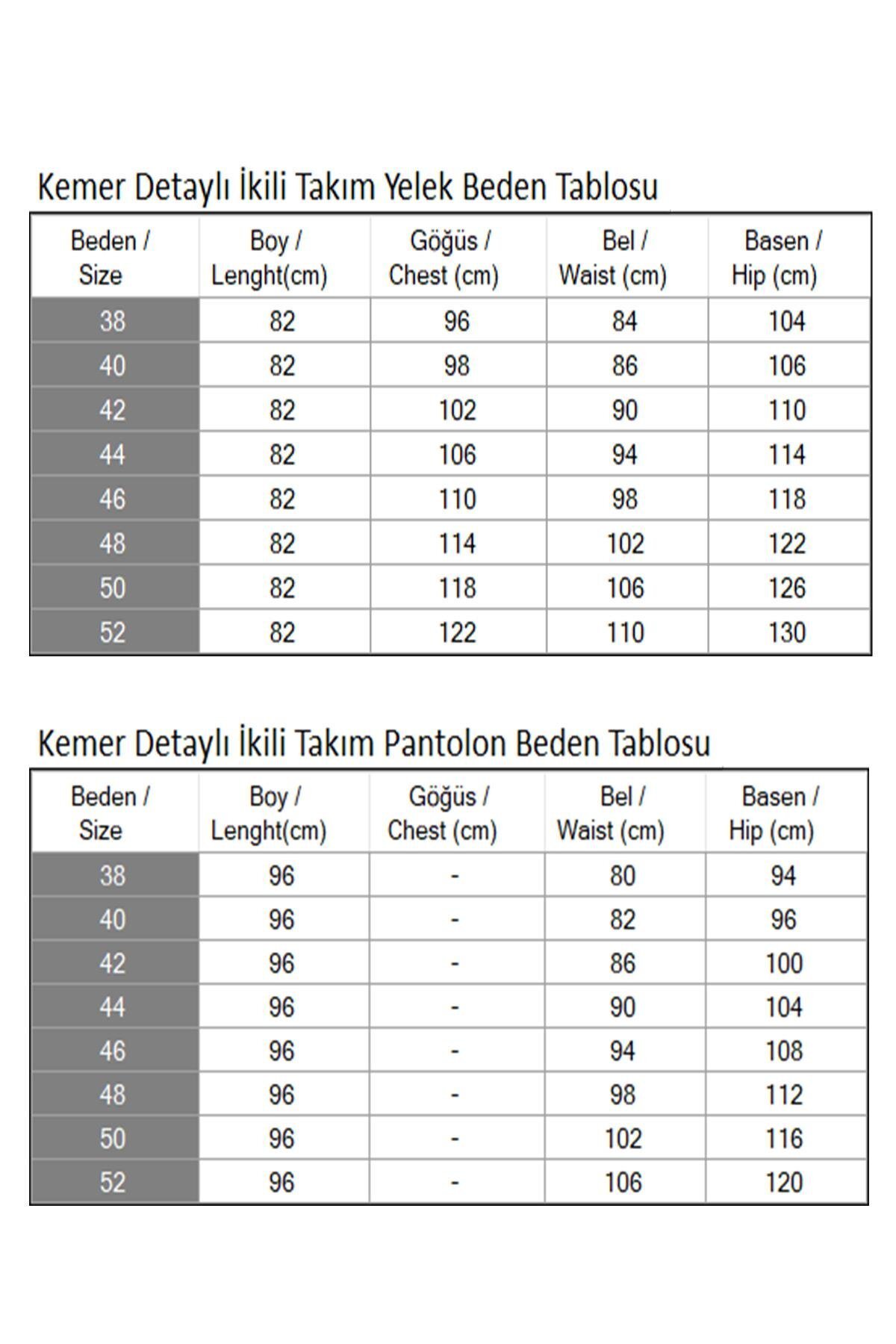 Vizon İkili Kemer Detaylı Takım - Modamihram