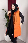 Turuncu Şişme Çift Taraflı Kapüşonlu Yelek
