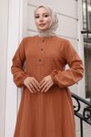 Taba İkili Tesettür Düğmeli Takım