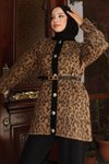 Taba Leopar Desenli Triko İkili Takım