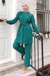 Zümrüt İkili Zincir Detaylı Tesettür Takım