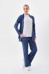 İndigo Üçlü Gömlek Pantolon T-shirt Takım