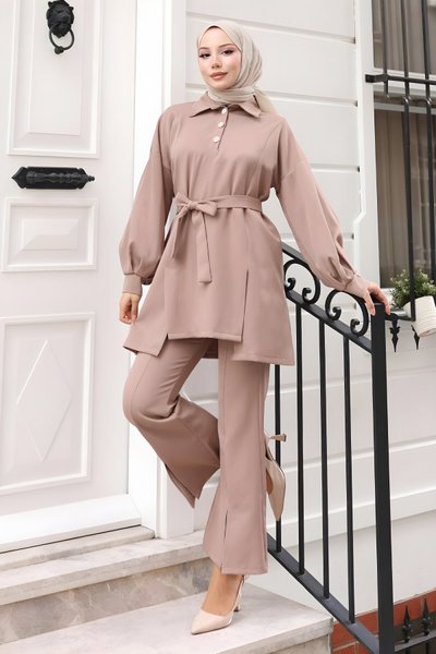 Vizon İkili Yırtmaçlı Tesettür Takım