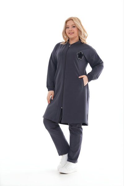 Füme Büyük Beden Battal Boy Eşofman Takım