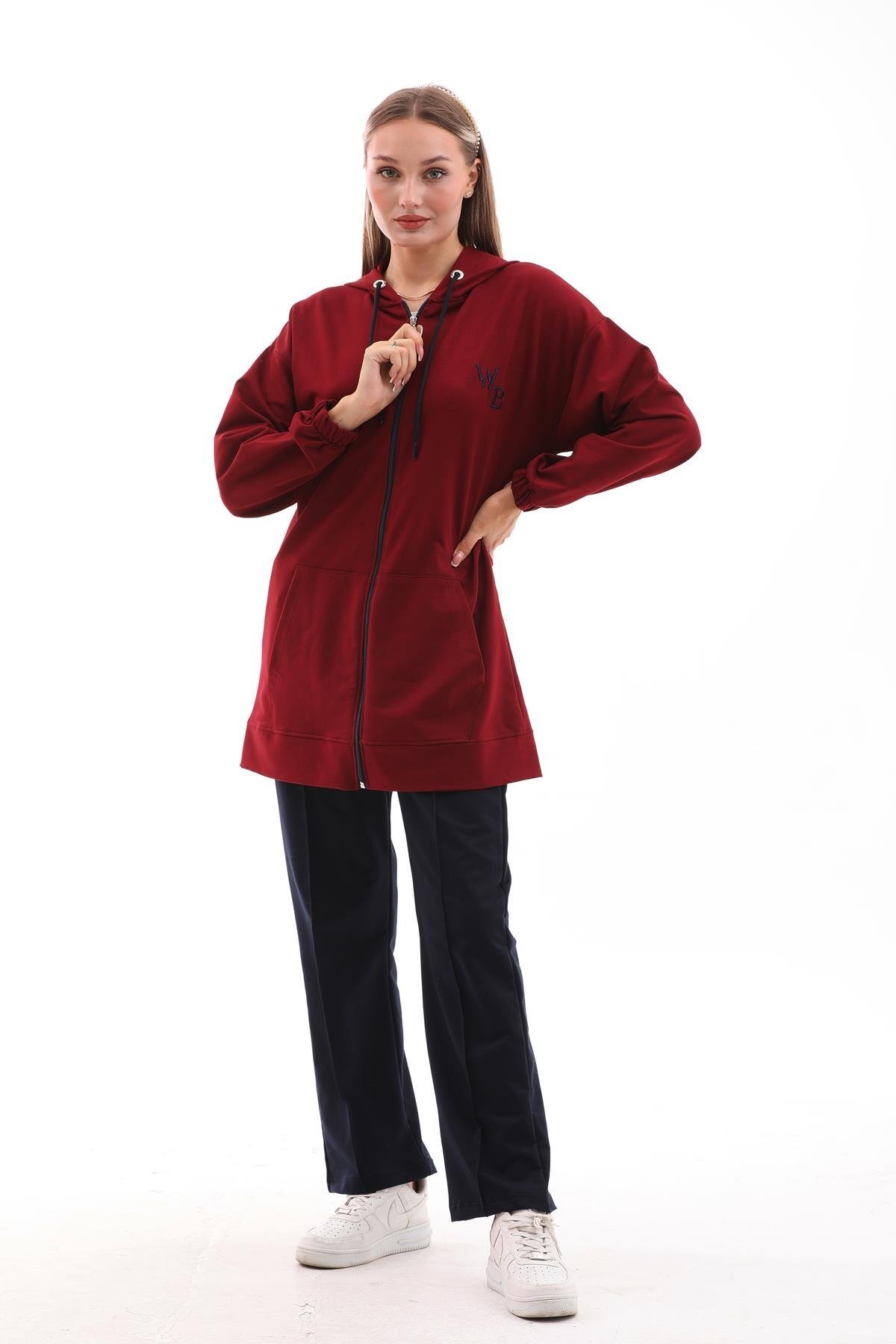 Two-Piece Tracksuit Set - Maroon - Westbound