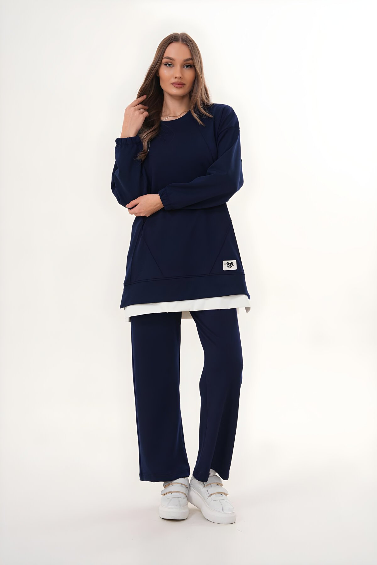 بدلة رياضية مخططة غير متماثلة لون كحلي - Westbound