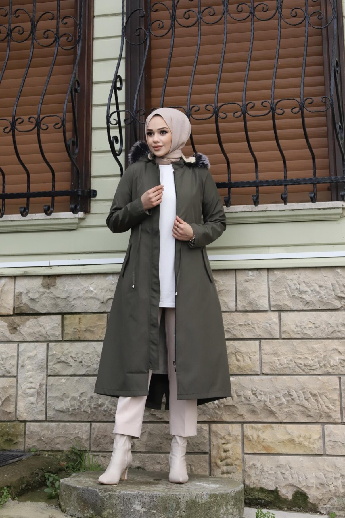 Haki Gizli Patlı Mont - Misskayle