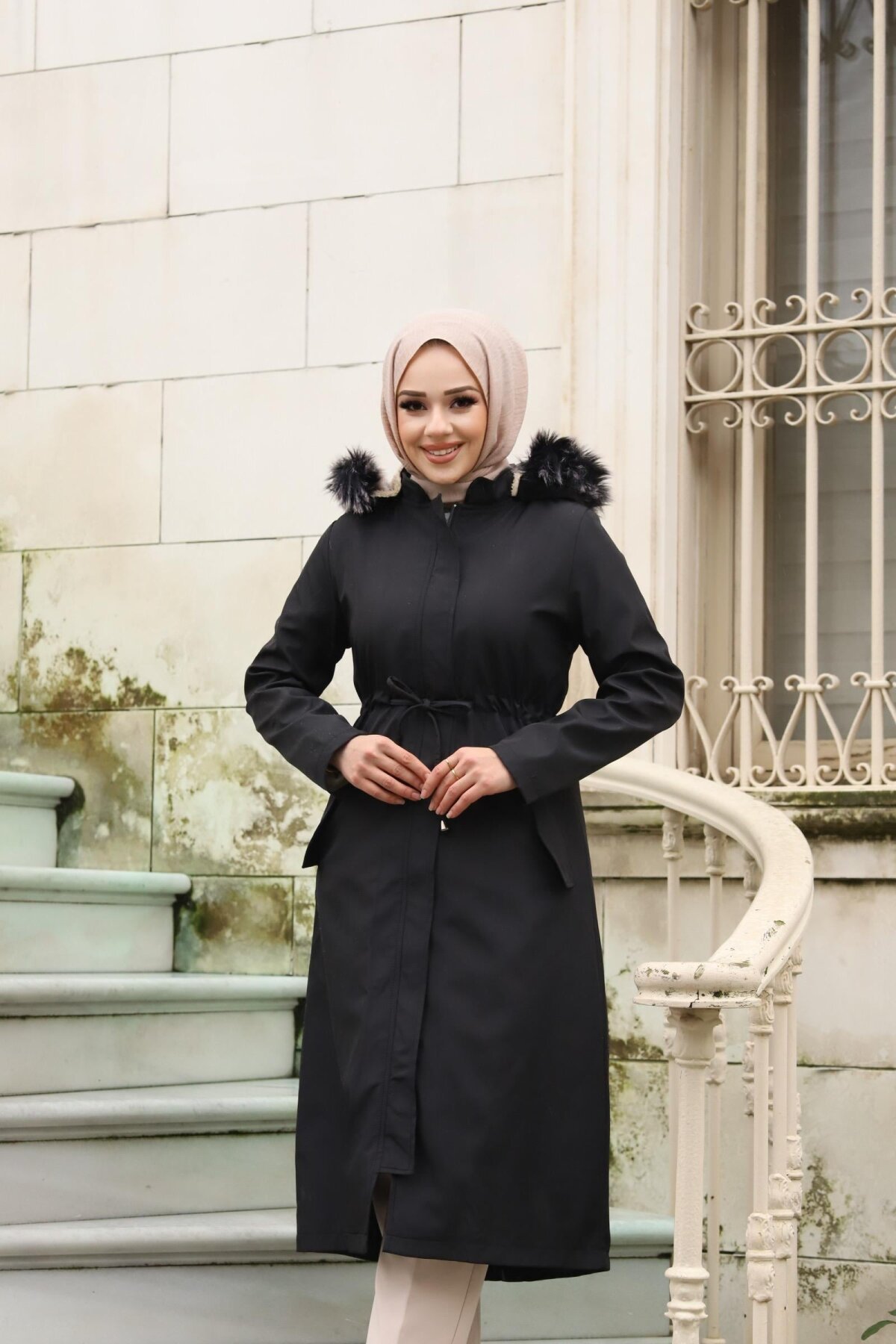 Siyah Gizli Patlı Mont - Misskayle