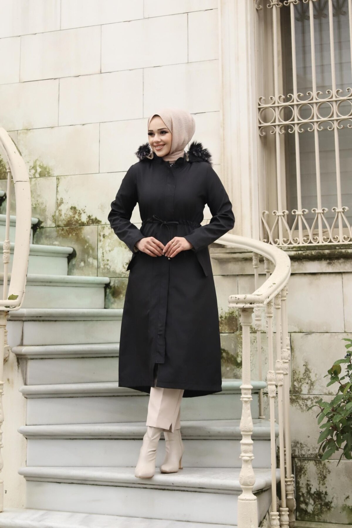 Siyah Gizli Patlı Mont - Misskayle