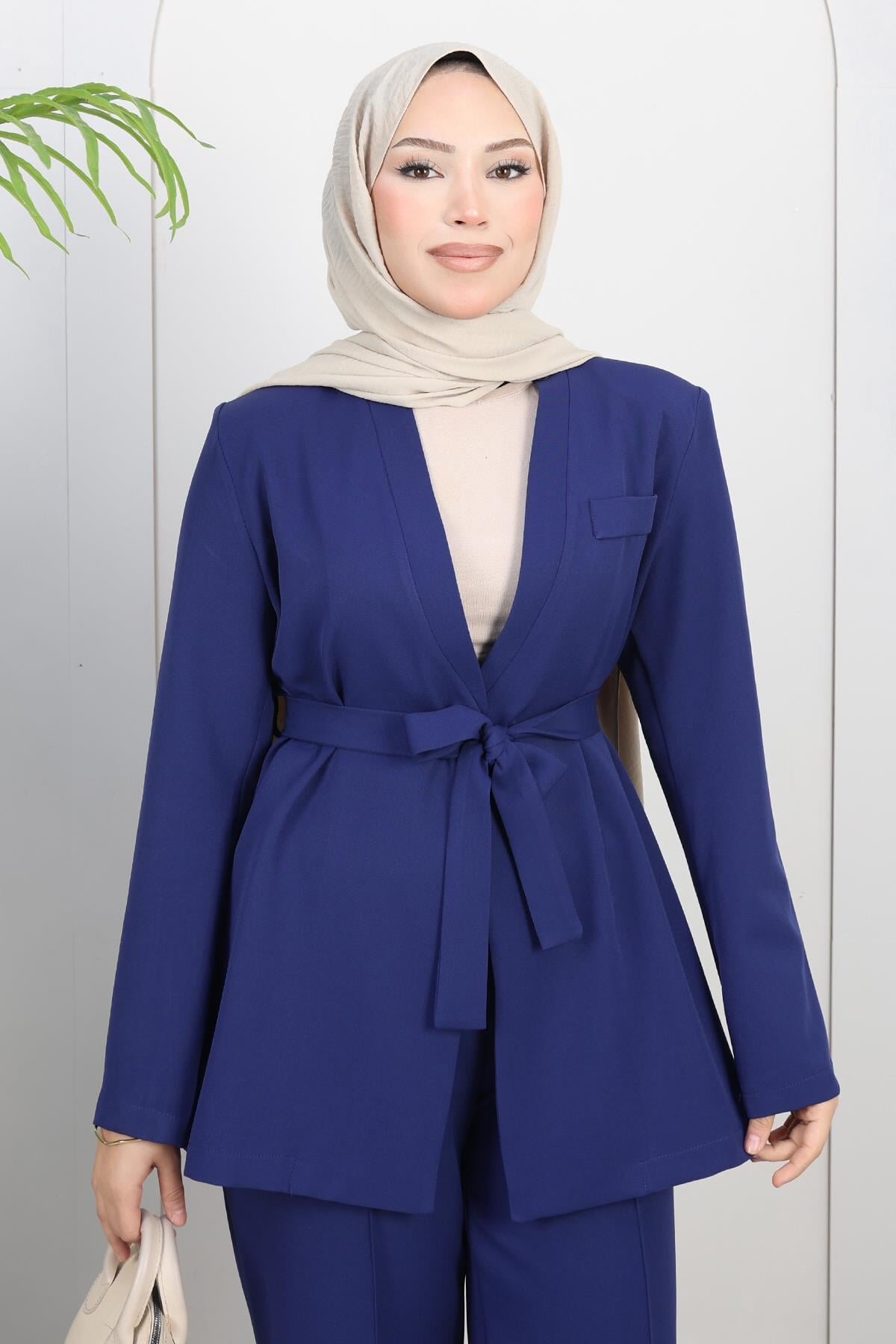 İndigo Soft Blazer İkili Tesettür Takım - Modamihram