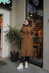 Camel Düğme Detaylı Mont