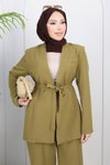 Haki Soft Blazer İkili Tesettür Takım