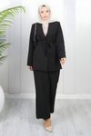 Siyah Soft Blazer İkili Takım