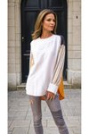 Ekru Hardal Uzun Kollu Oval Kesim Bluz
