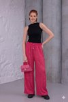 Fuşya Bol Paça Yazlık Plaj Model Pantolon