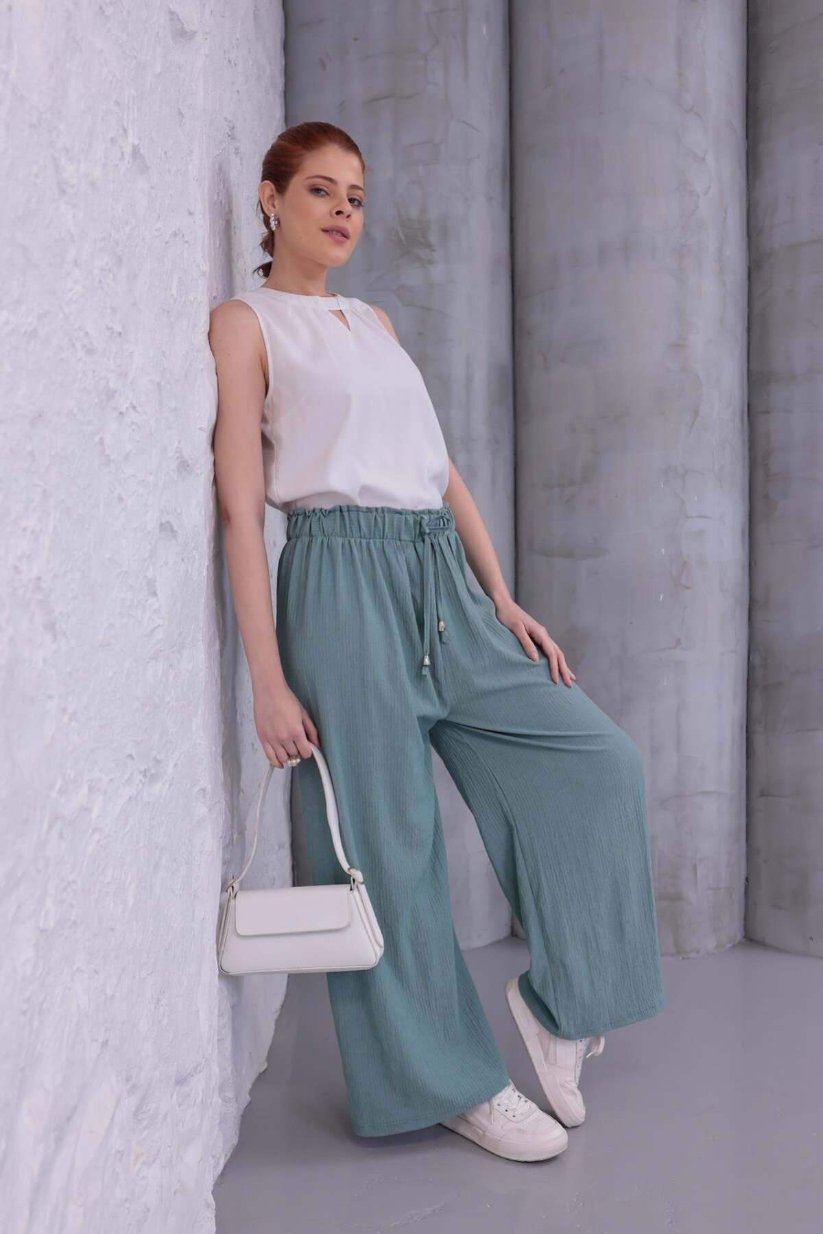 Summer Wide-Leg Beach Style Pants - Mint - Westbound