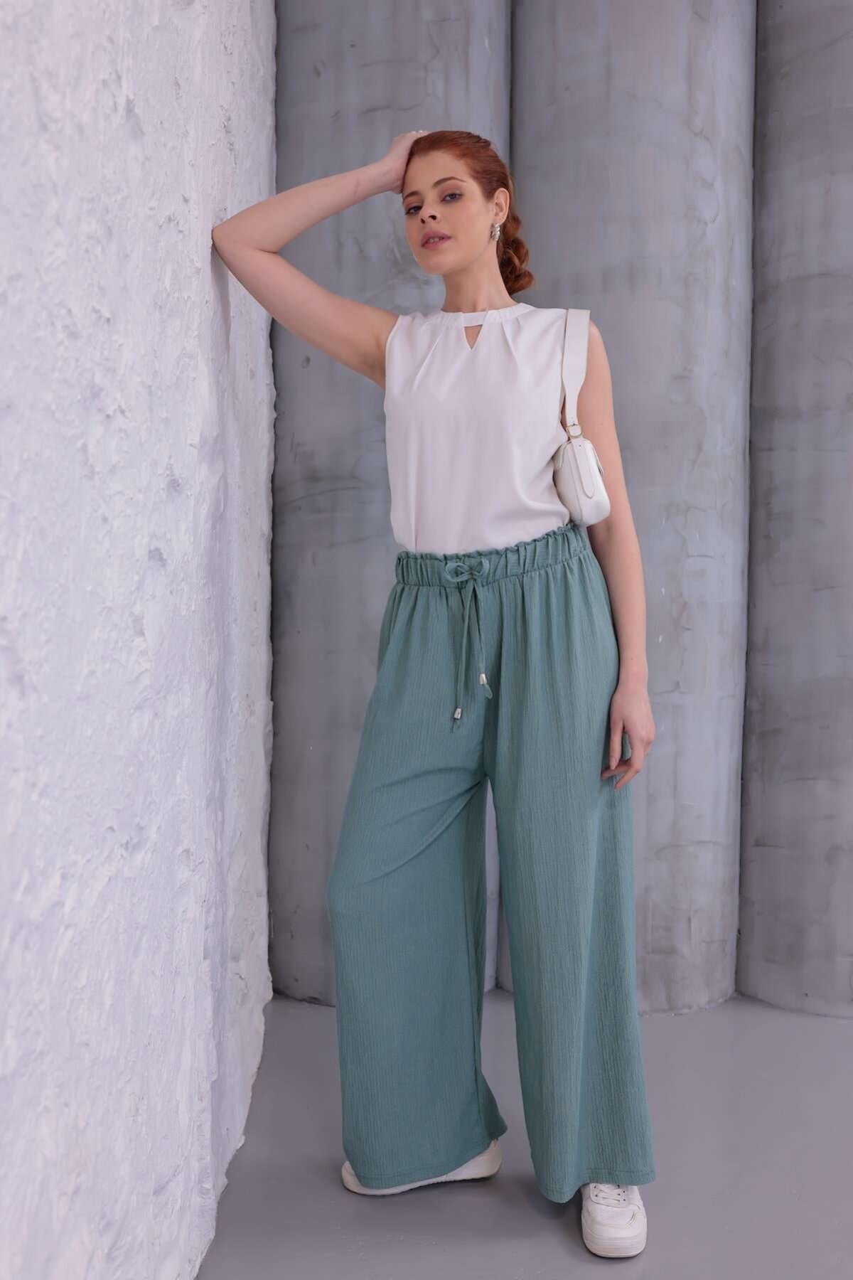 Summer Wide-Leg Beach Style Pants - Mint - Westbound