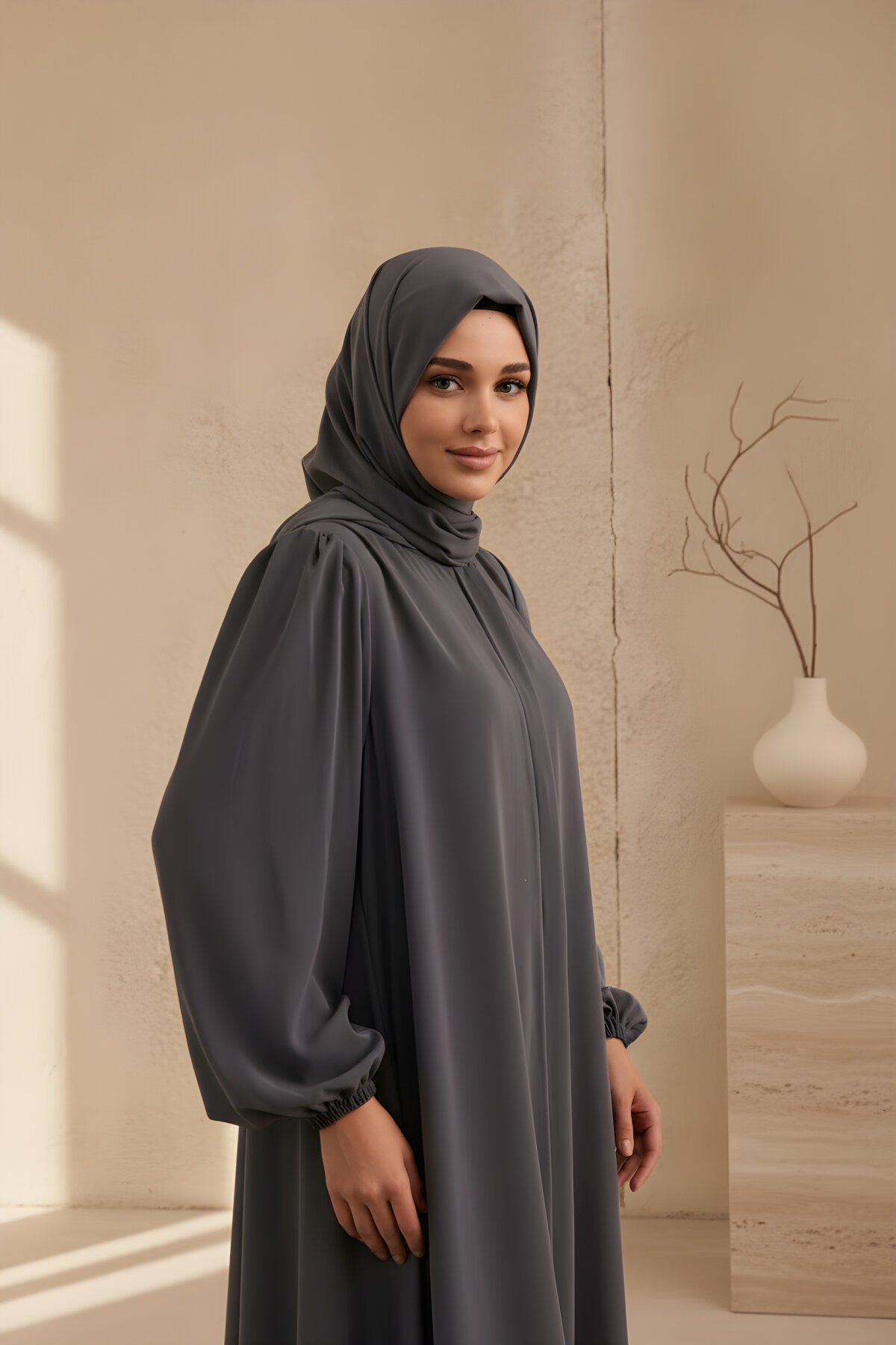 Gri Medine İpeği Şal - Agra Prive