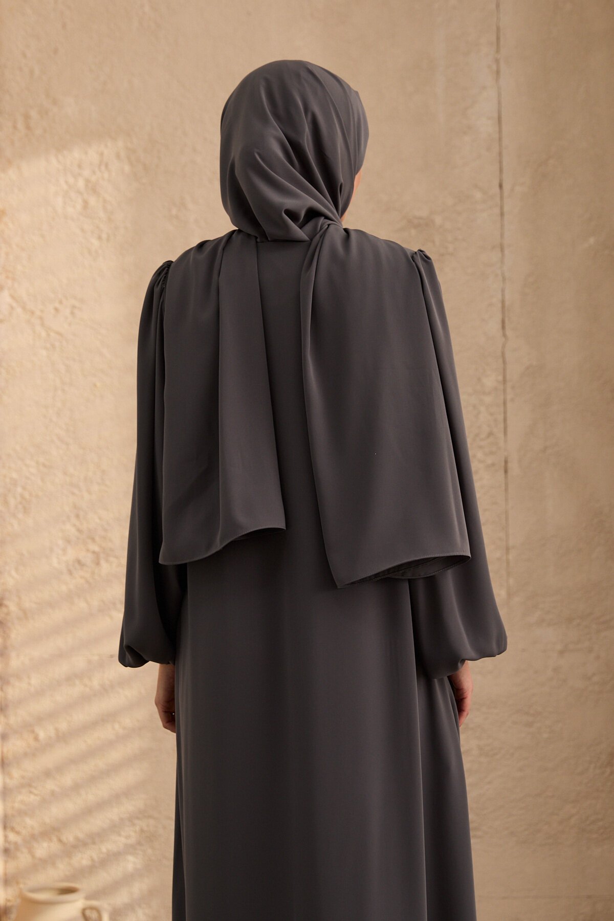 Gri Mevlana Balon Kollu Ferace - Agra Prive