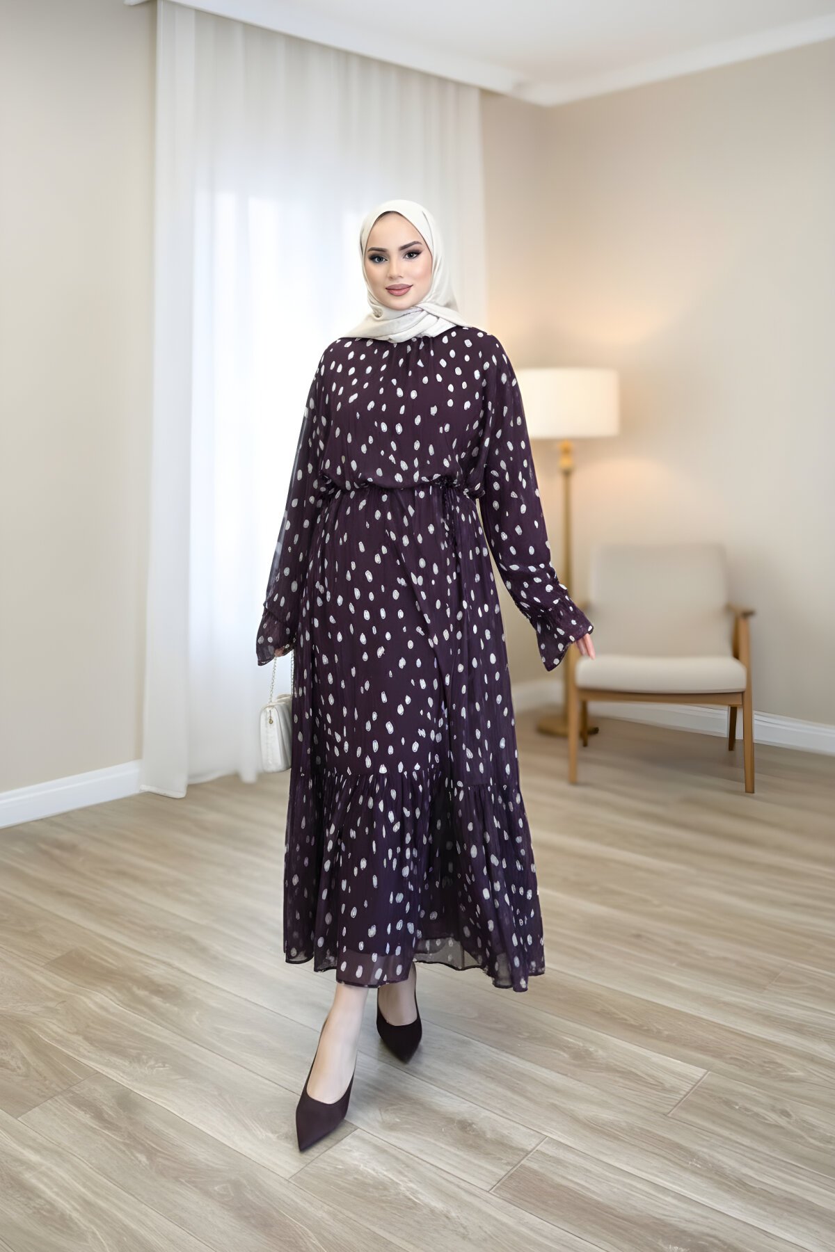 Mor Crush Şifon Elbise - ALLİNOFFİCİAL