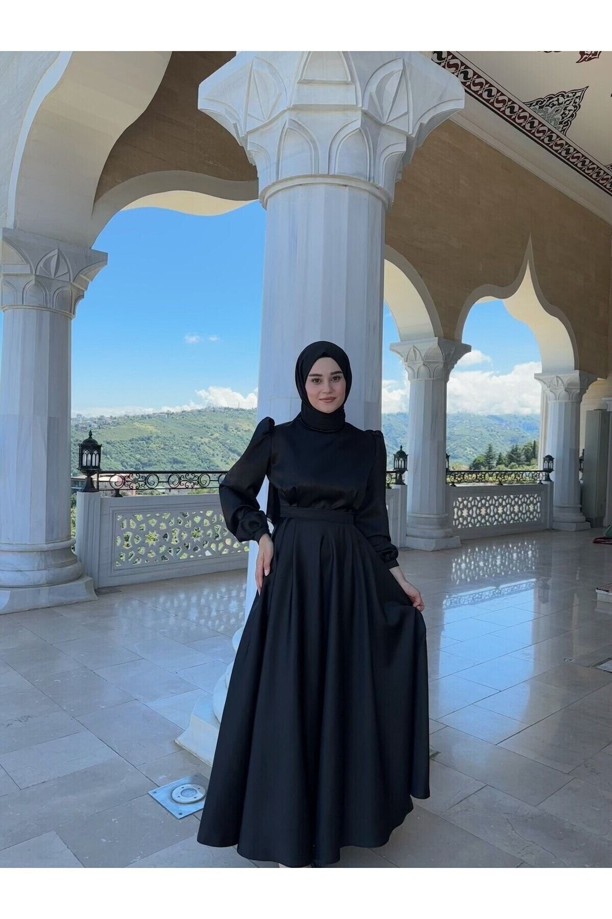 Siyah Mimoza Abiye Elbise - Azeemprive