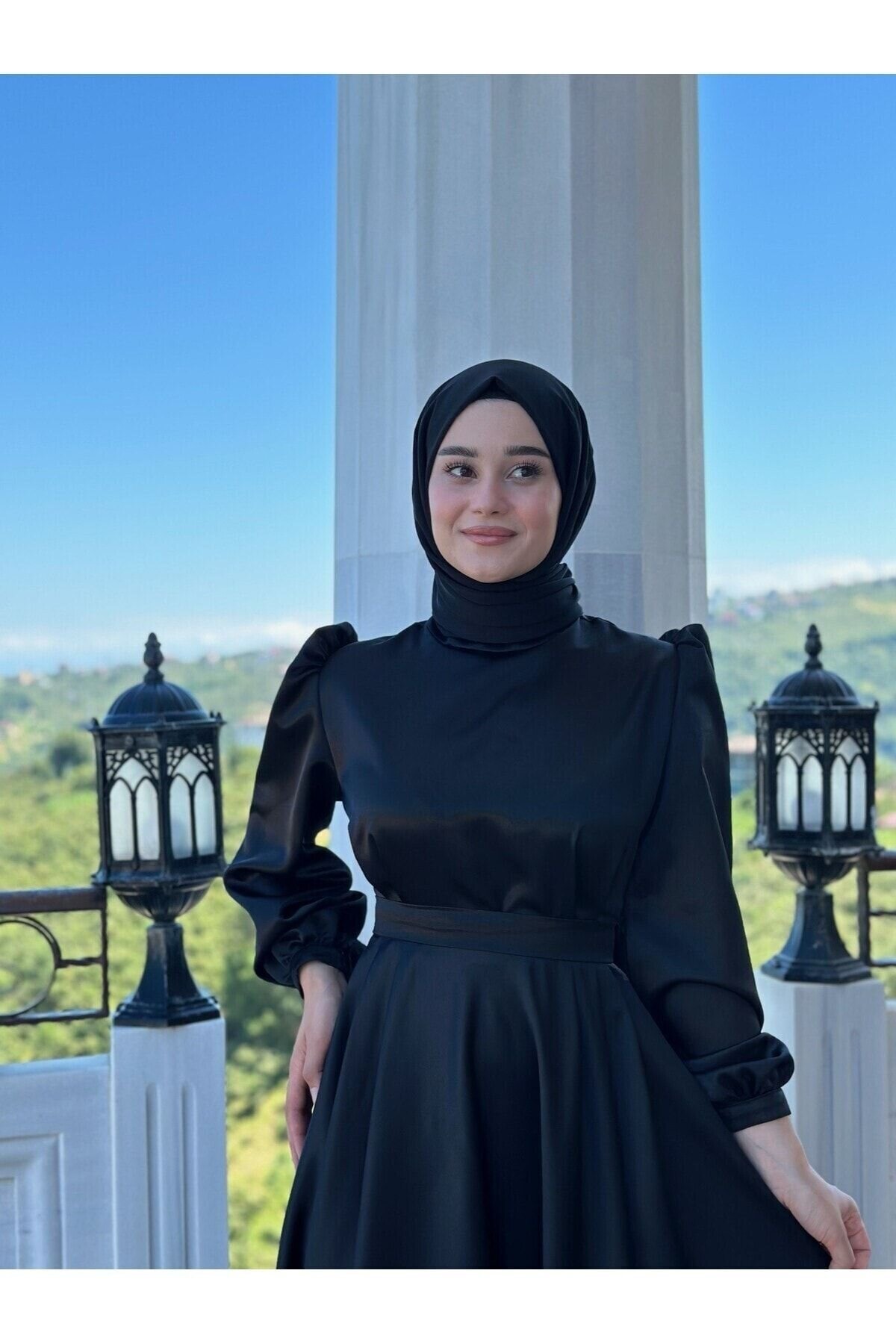 Siyah Mimoza Abiye Elbise - Azeemprive