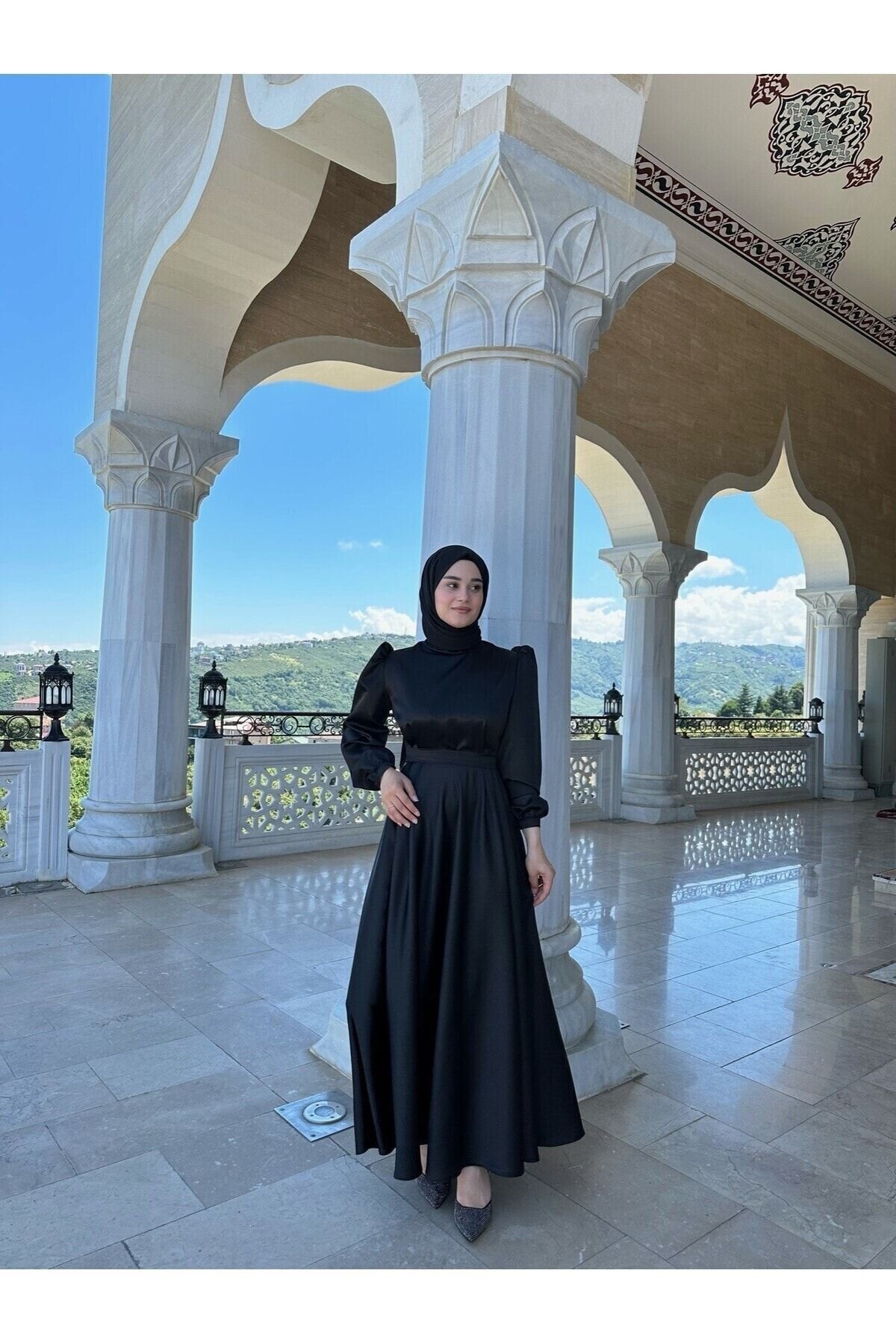 Siyah Mimoza Abiye Elbise - Azeemprive