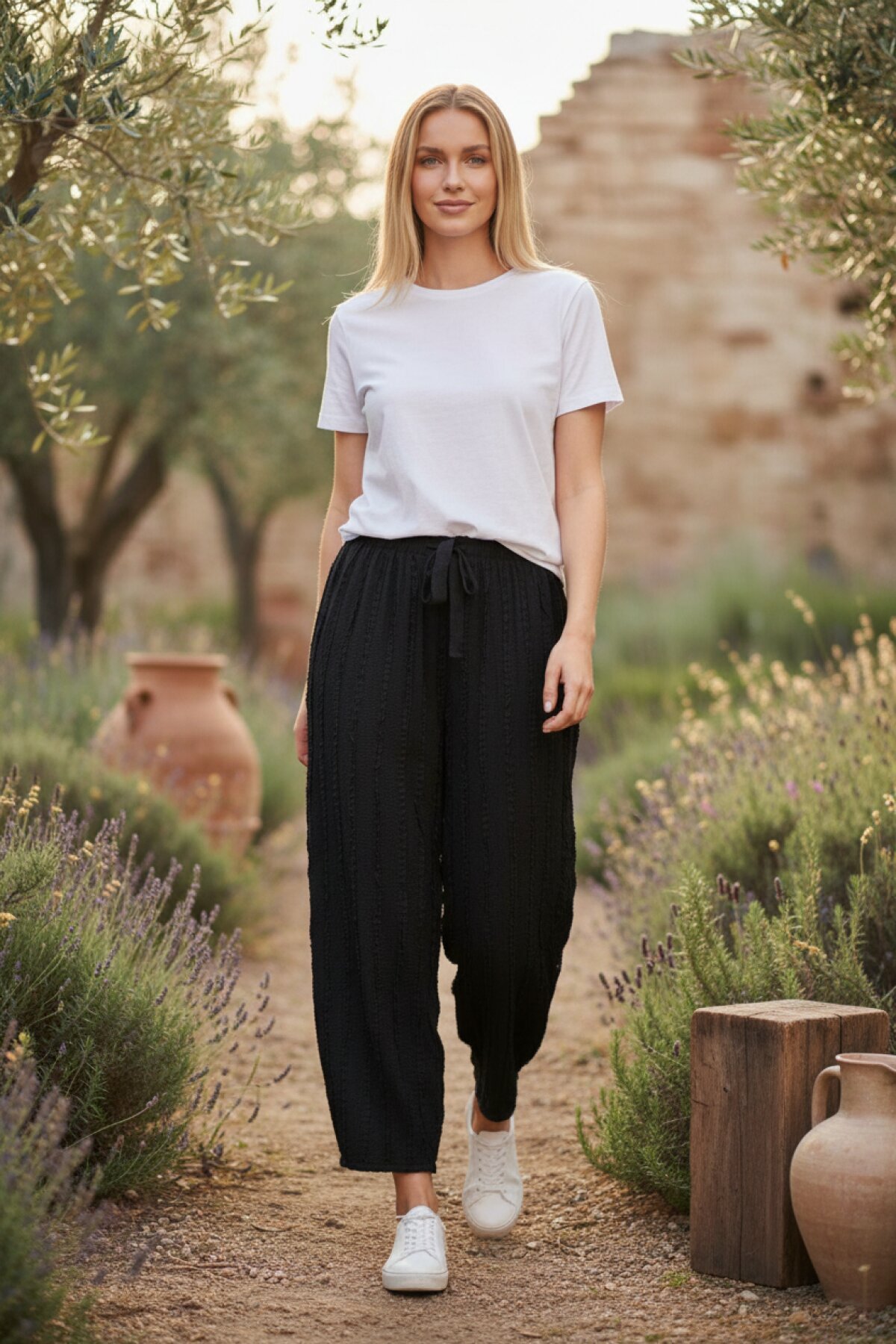 Siyah Geniş Paça Pantolon - EREN STYLE