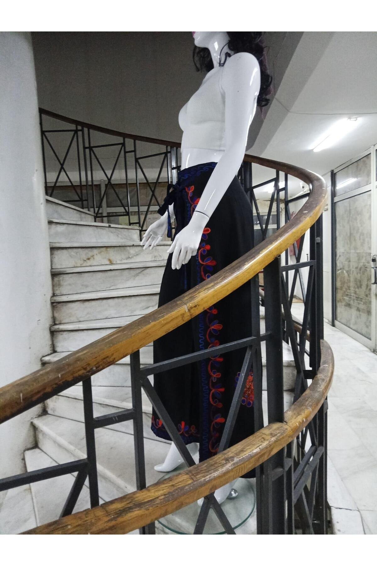 Siyah Otantik Nakış İşlemeli Harem Şalvar Bulmaca Pantolon - EREN STYLE