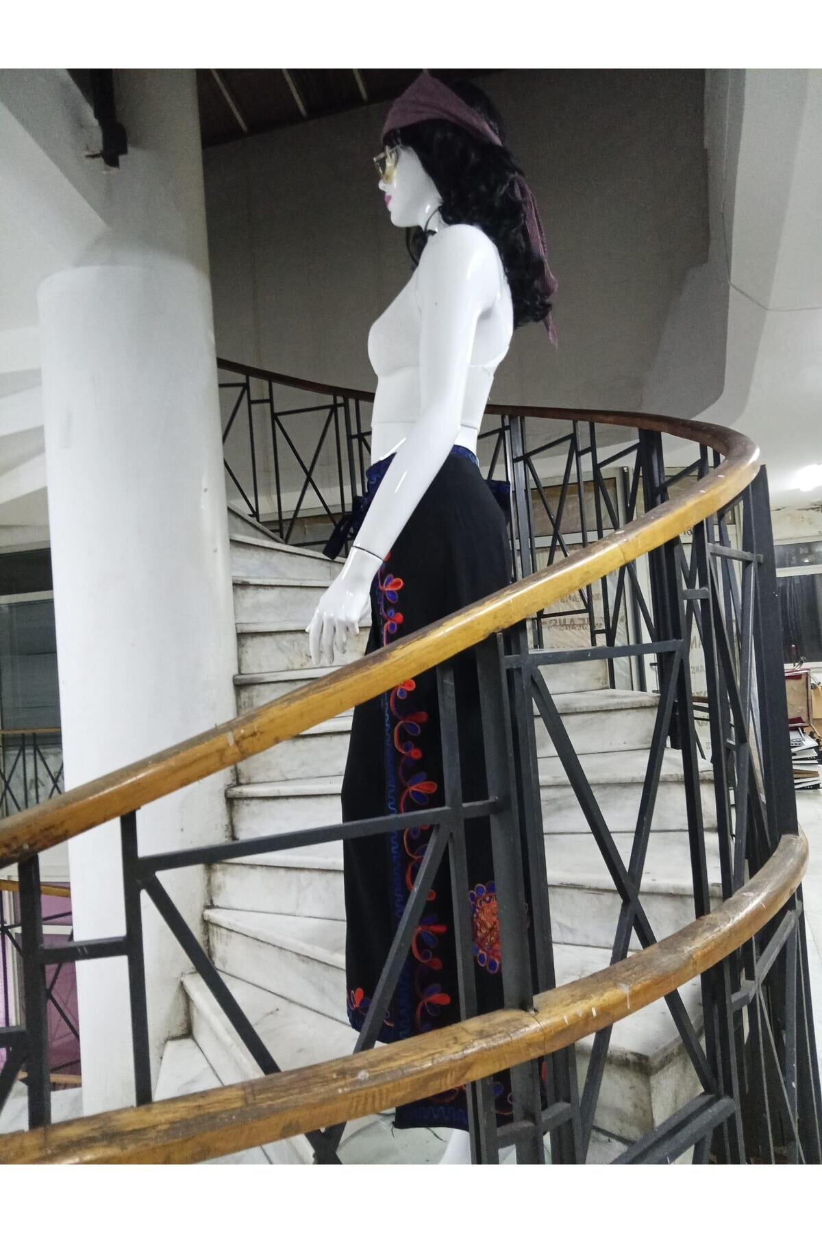 Siyah Otantik Nakış İşlemeli Harem Şalvar Bulmaca Pantolon - EREN STYLE
