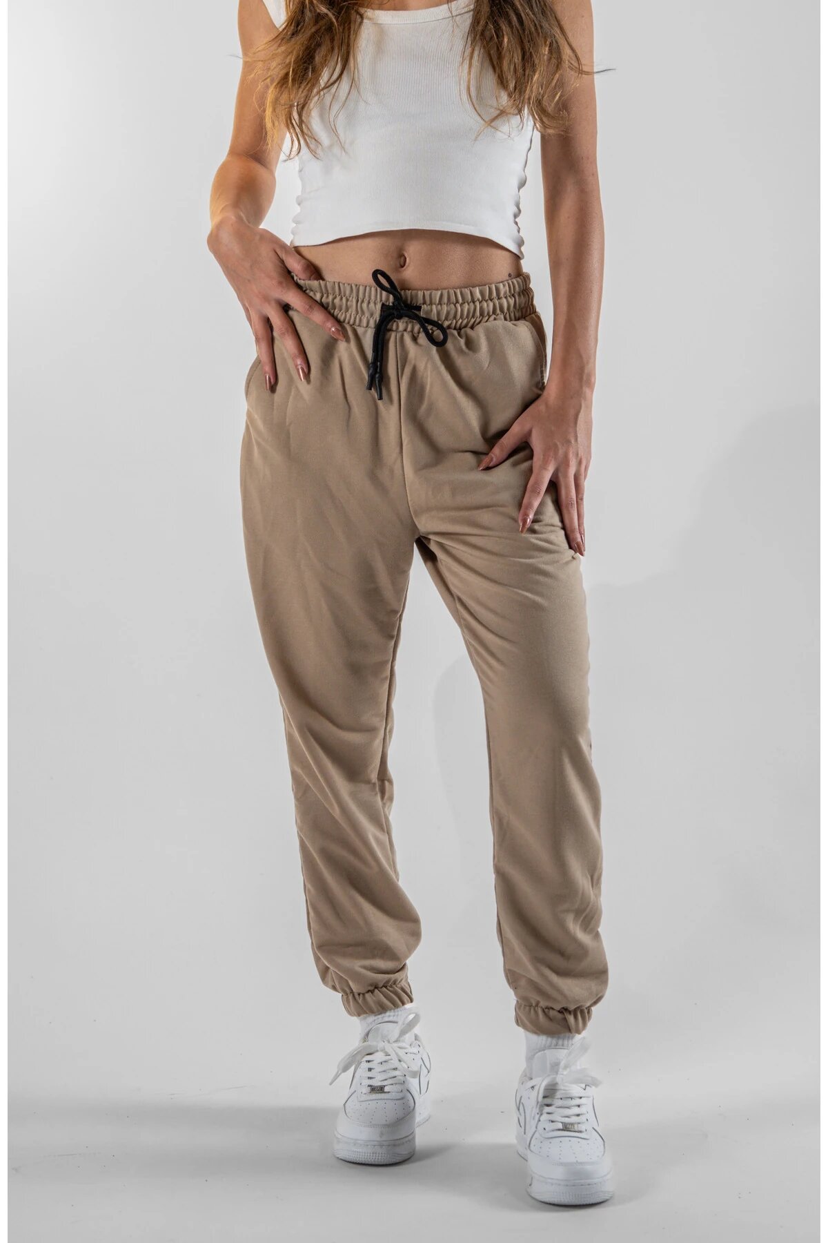 Bej Jogger Paça Lastikli Pantolon - Mexico Superblue