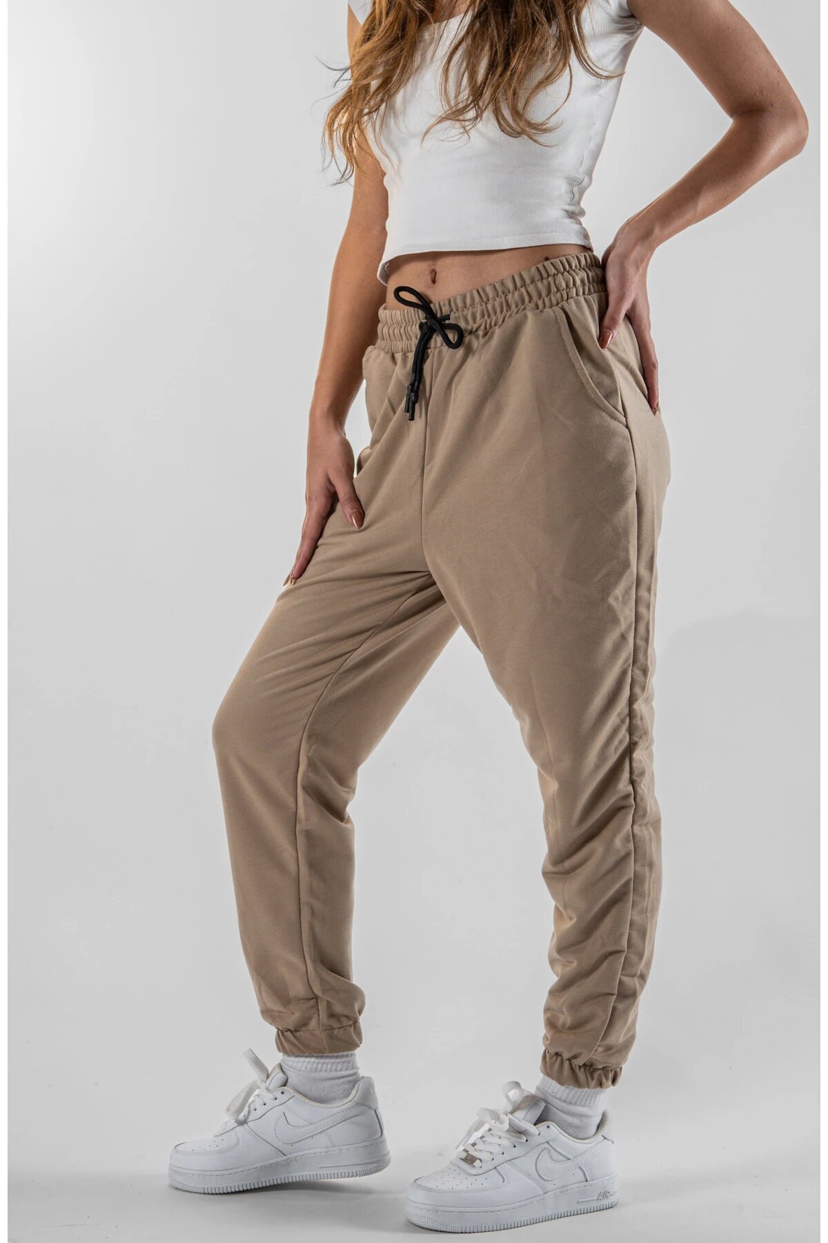 Bej Jogger Paça Lastikli Pantolon - Mexico Superblue