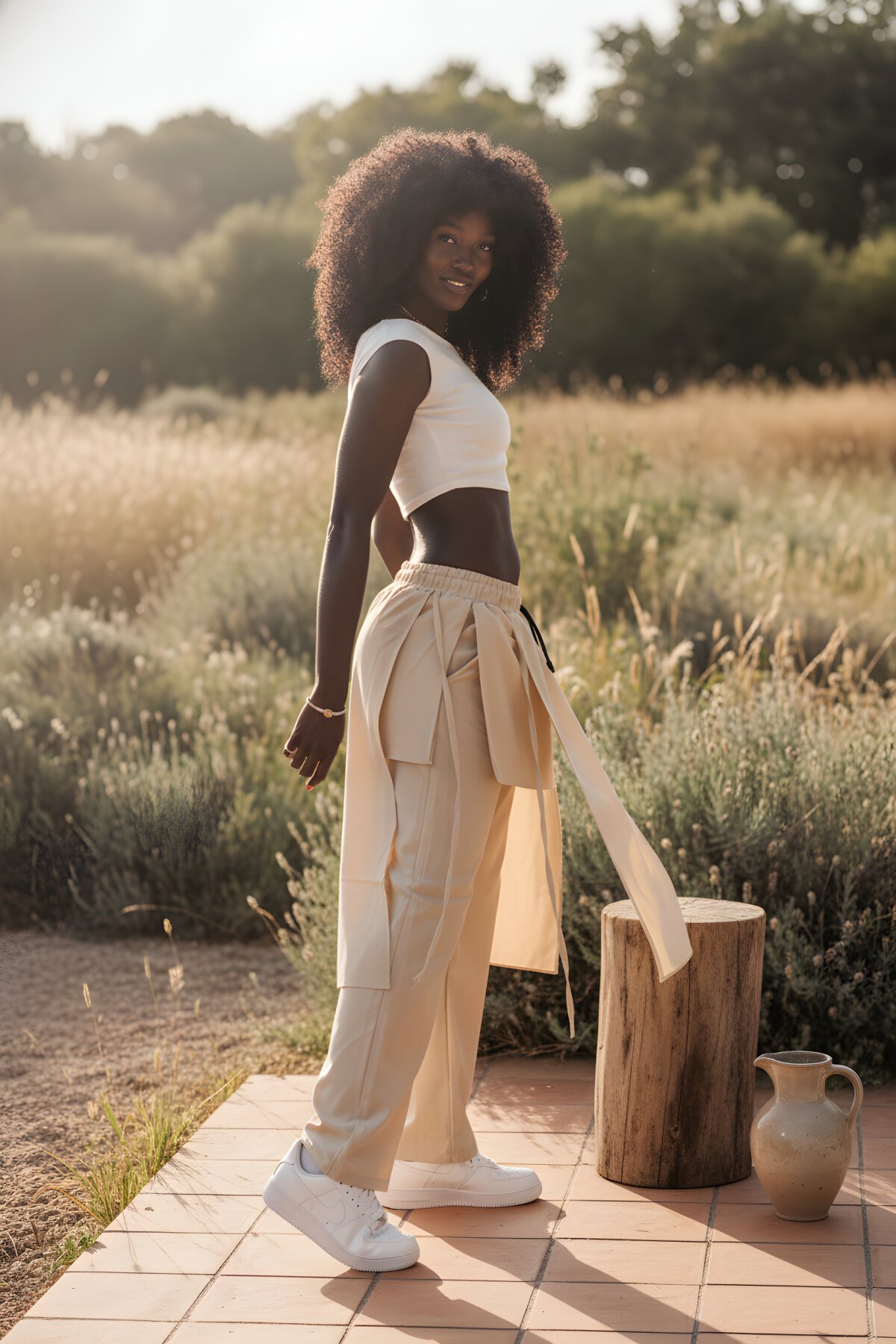 بنطلون تنورة بموديل ساموراي لون بيج - Mexico Superblue