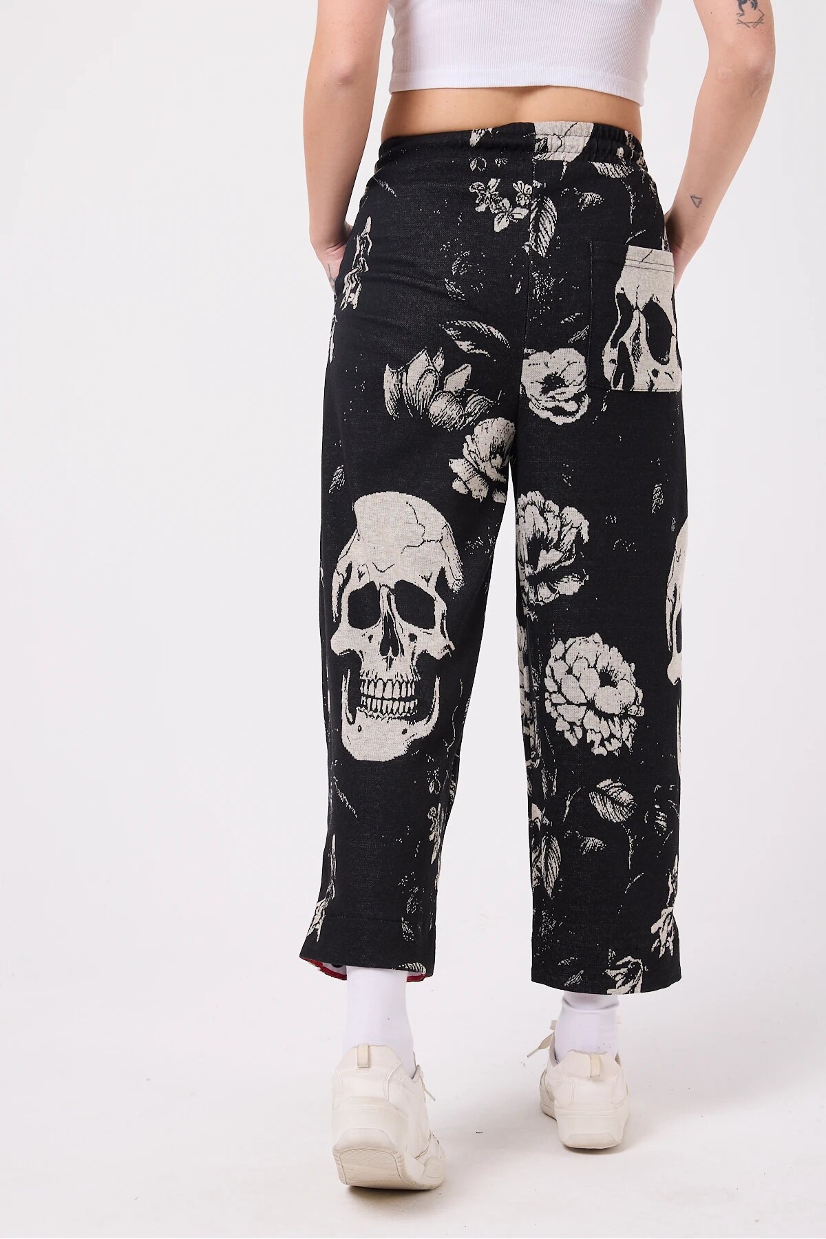 Street Style Baggy Hem-Detail Pants - Beige - Mexico Superblue