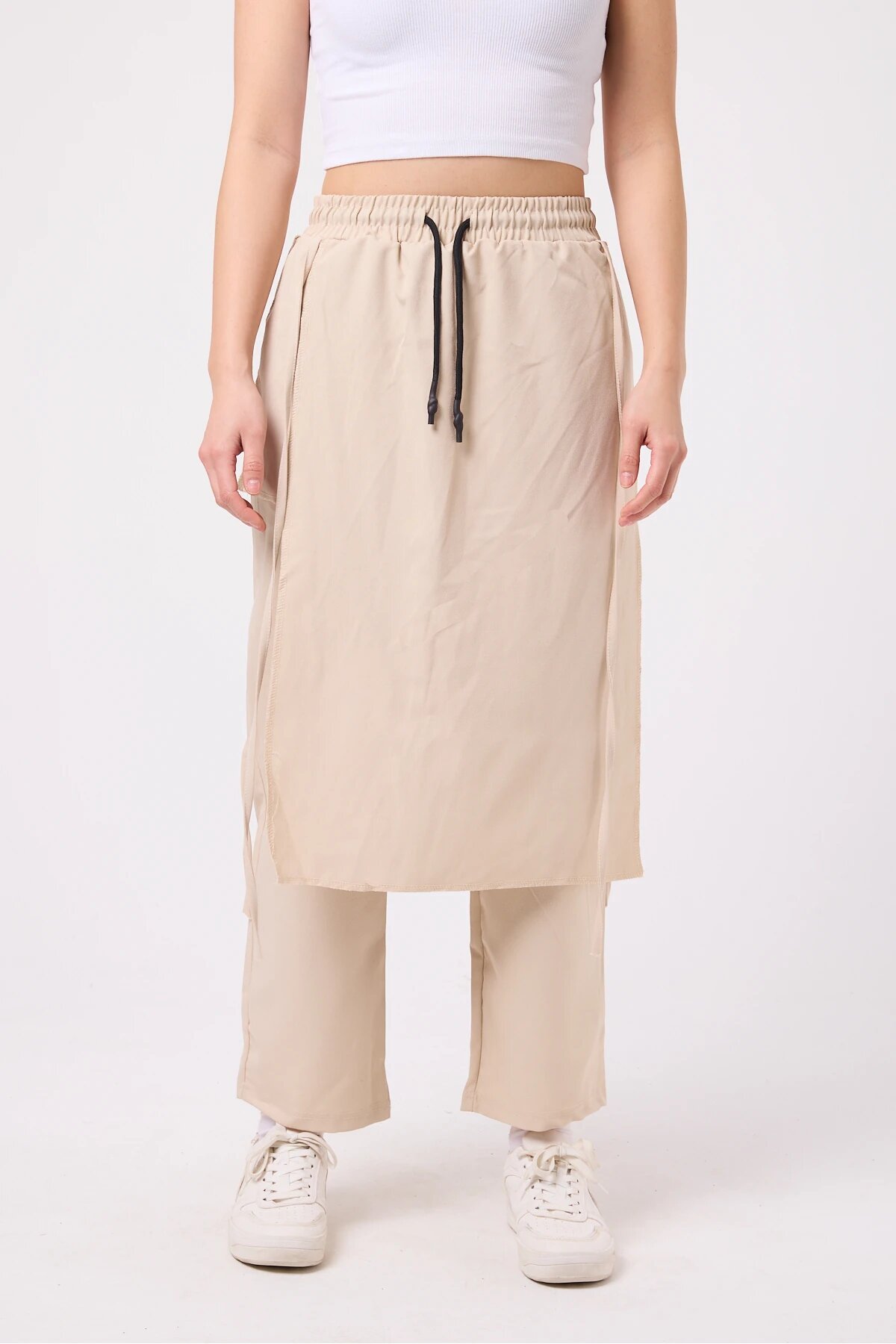 New Generation Japanese Style Samurai Hakama Pants - Beige - Mexico Superblue