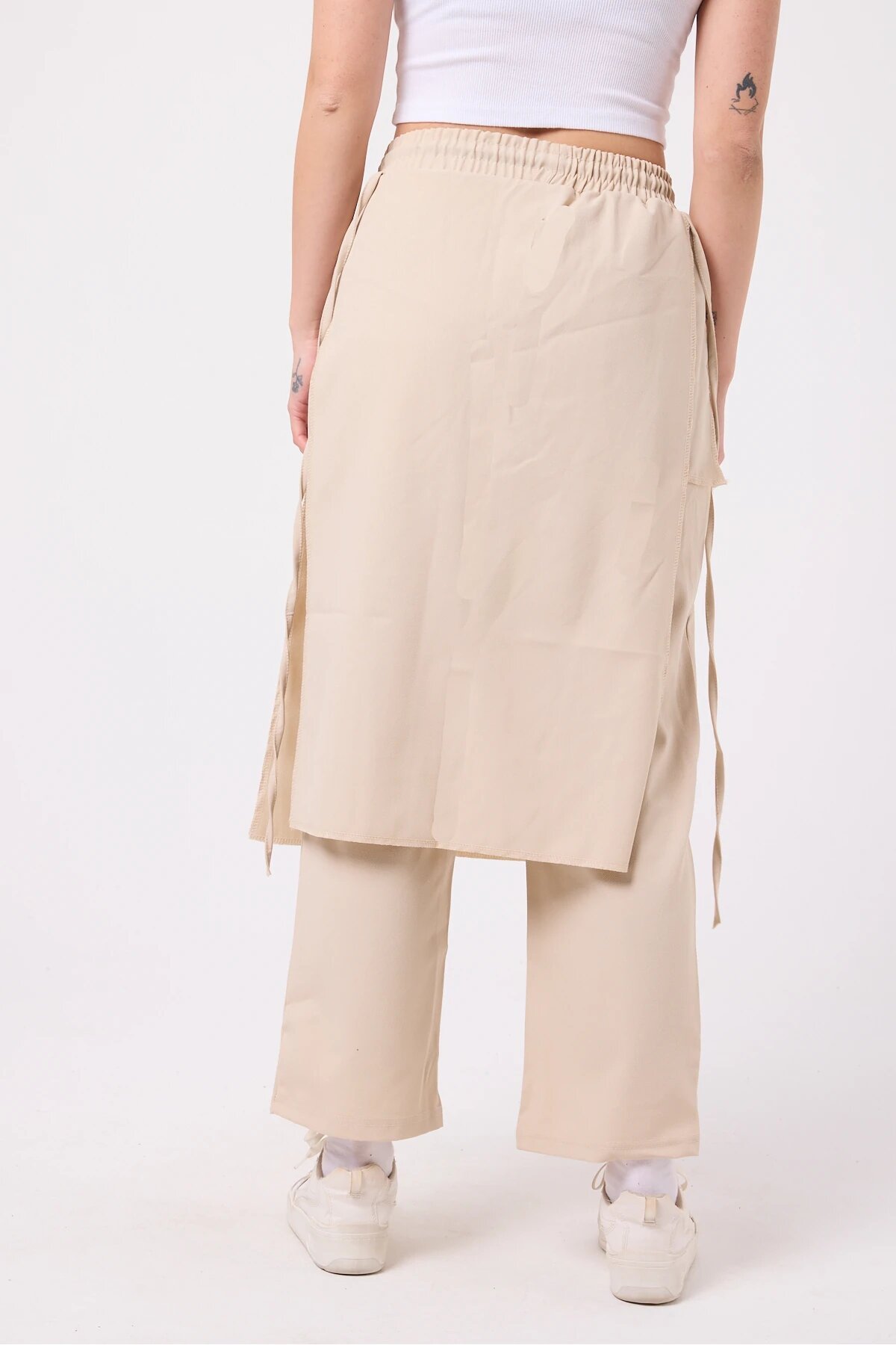 New Generation Japanese Style Samurai Hakama Pants - Beige - Mexico Superblue