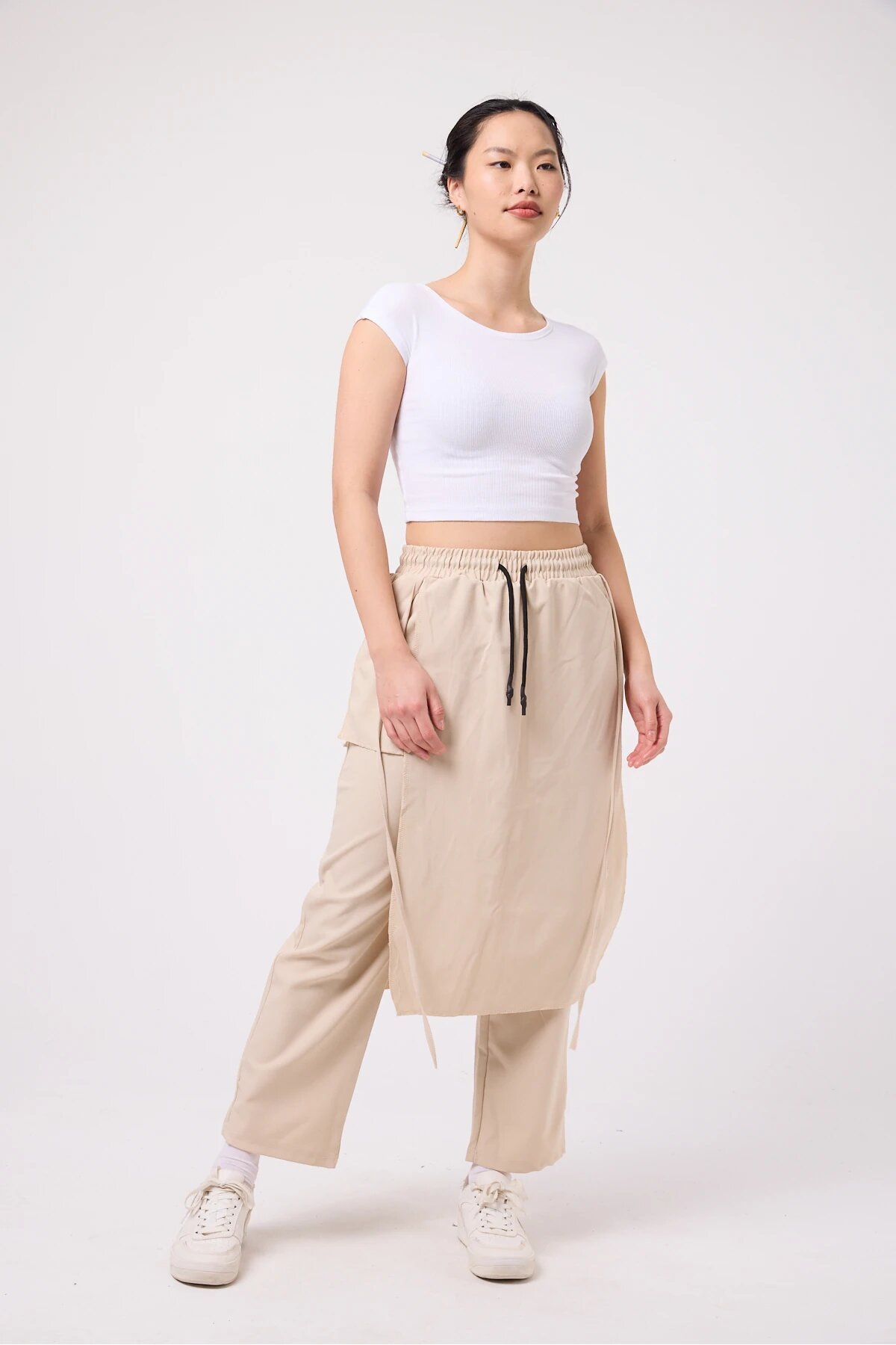New Generation Japanese Style Samurai Hakama Pants - Beige - Mexico Superblue