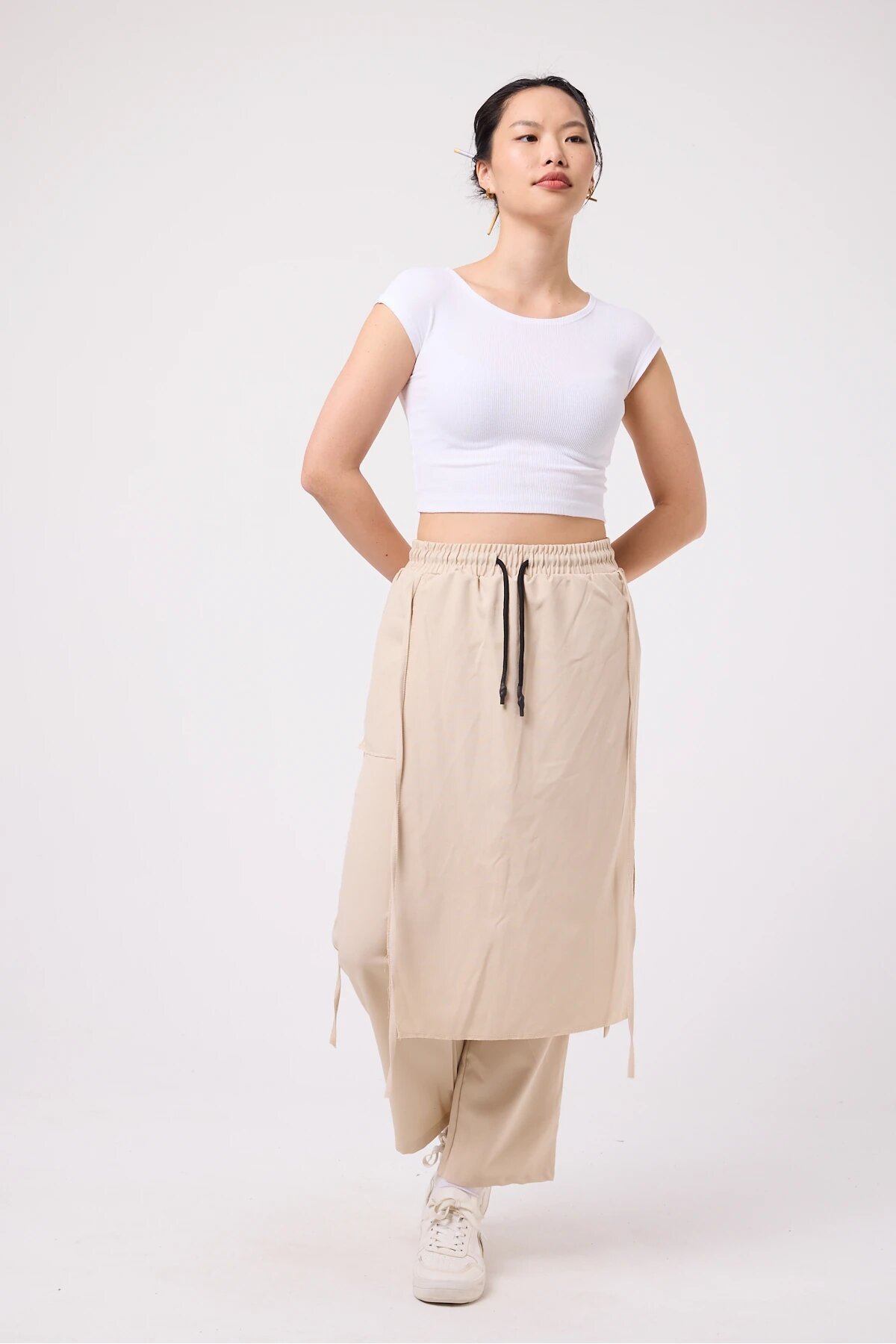 New Generation Japanese Style Samurai Hakama Pants - Beige - Mexico Superblue