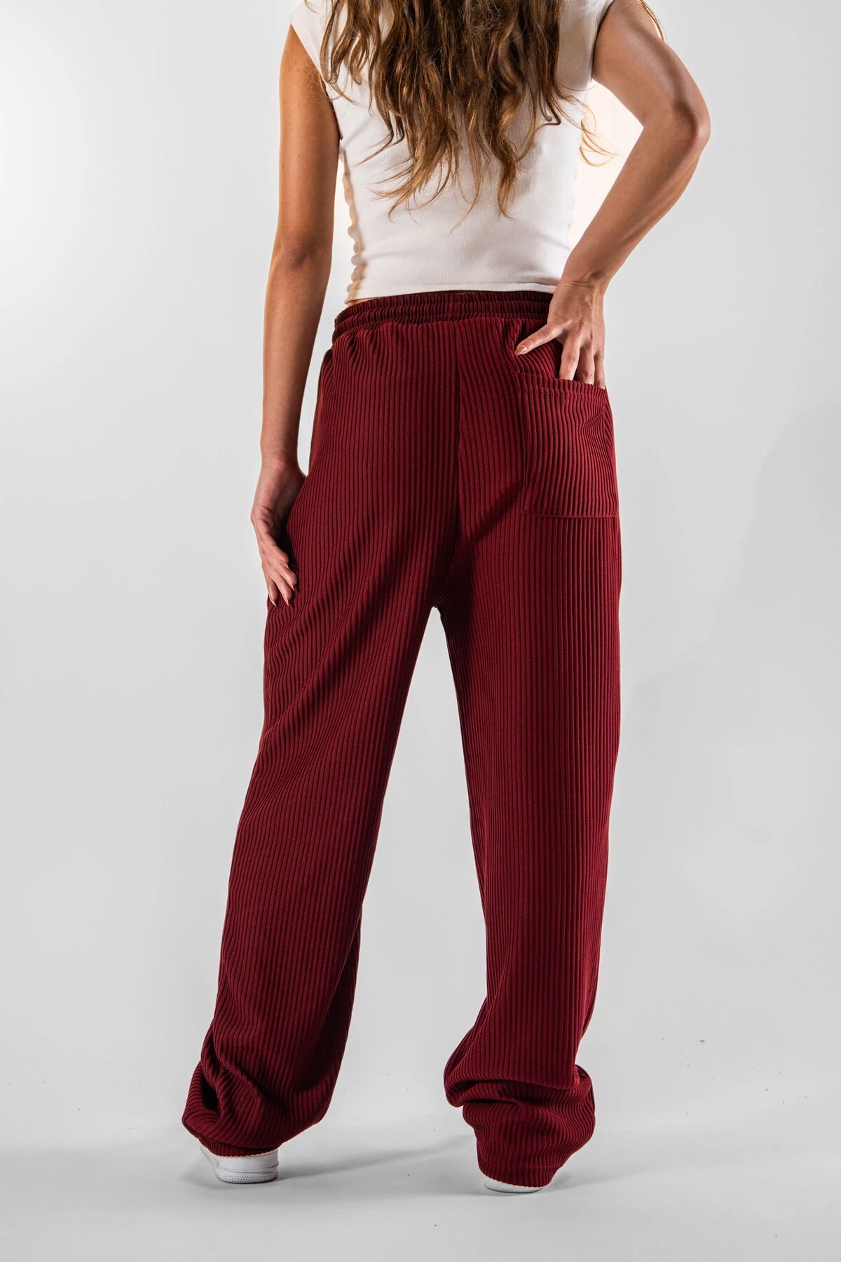 Bordo Fitilli Baggy Pantolon - Mexico Superblue