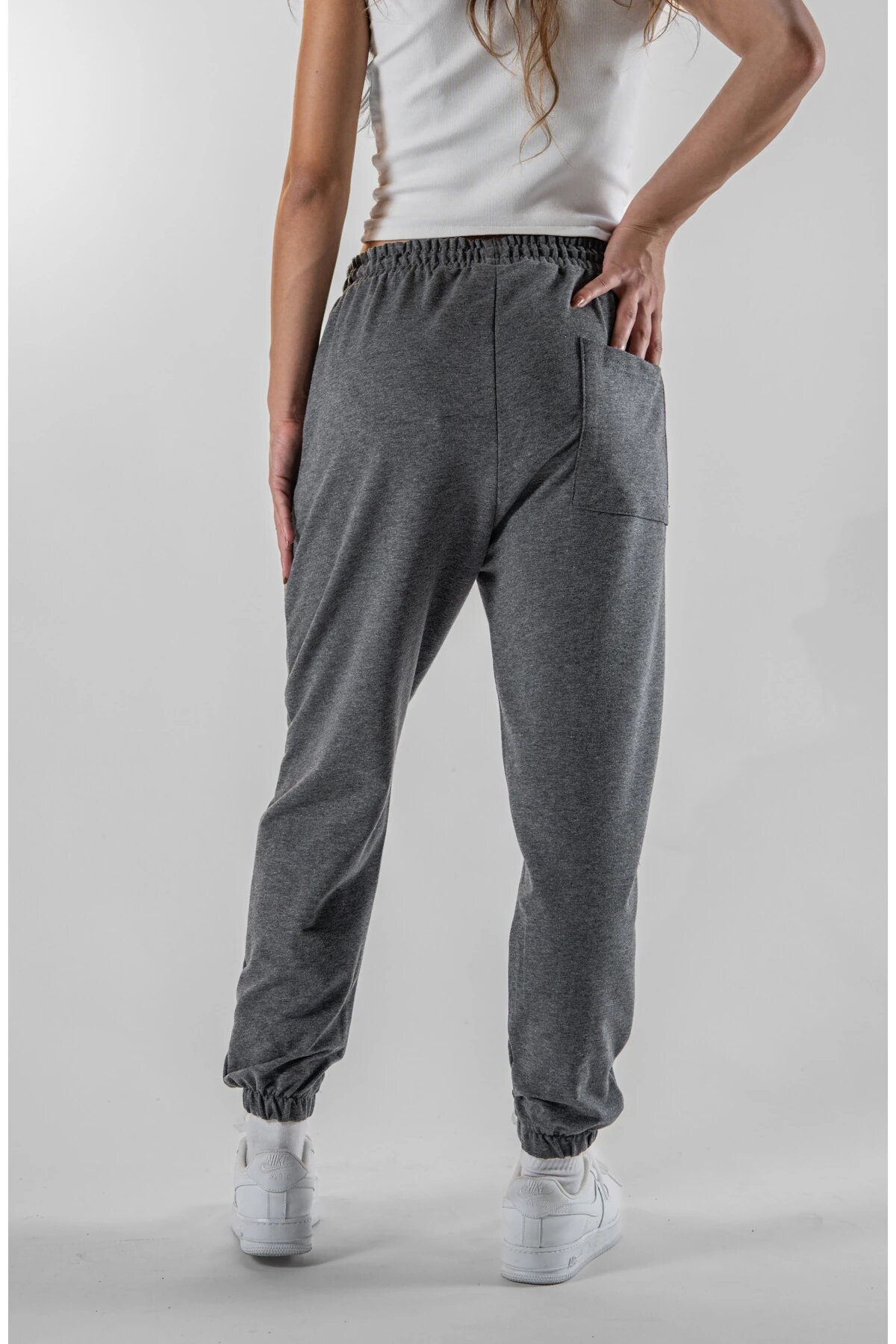 Jogger Cuffed Hem Pants - Smoky Gray - Mexico Superblue