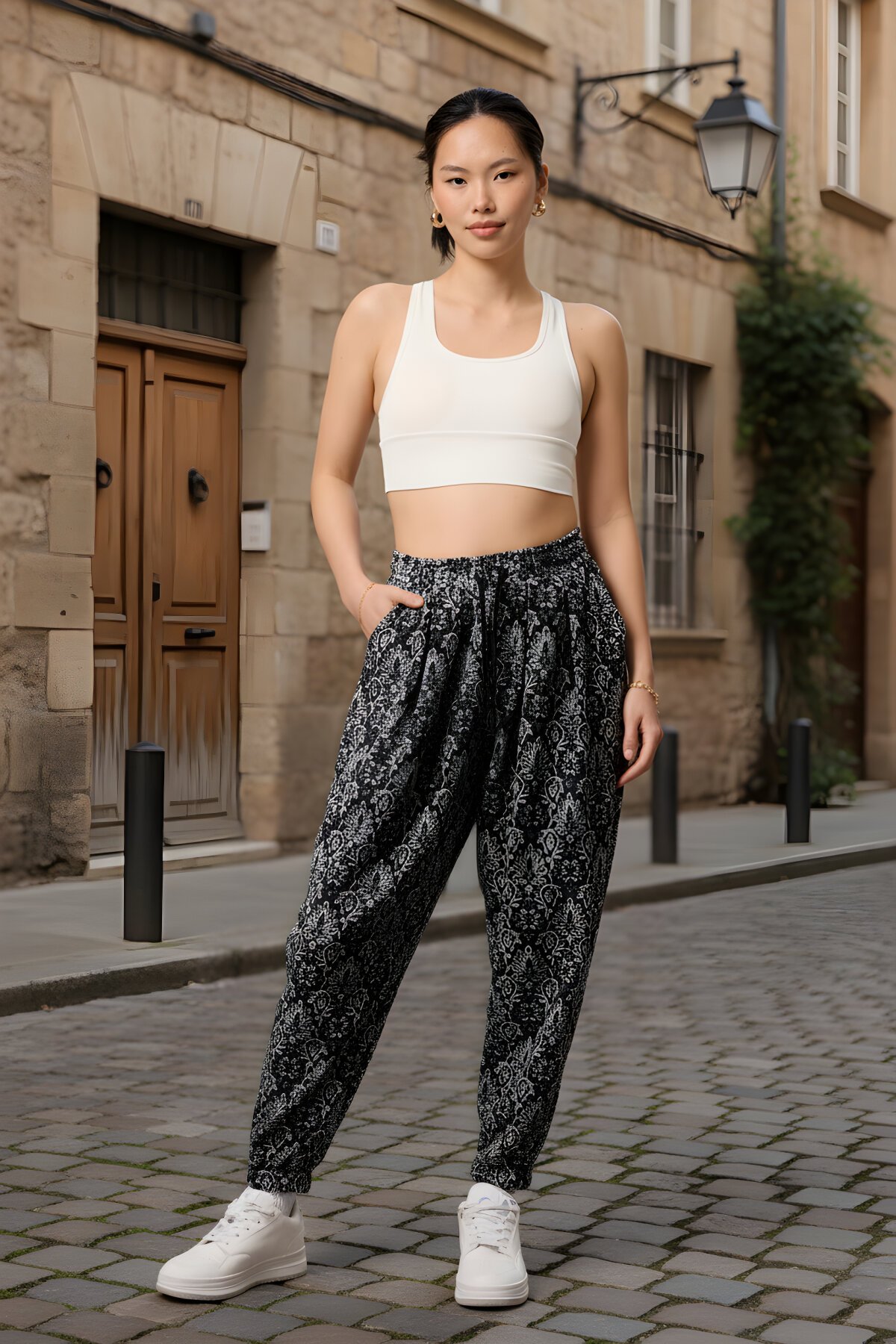 بنطال شروال رياضي رمادي بنقشة جاكار بنمط الشارع - Mexico Superblue