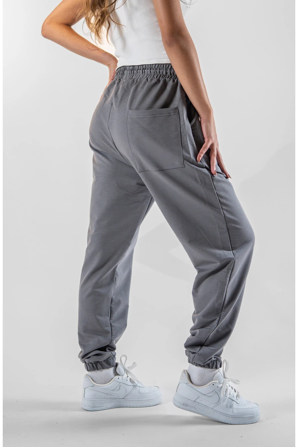 Gri Jogger Paçası Lastikli Pantolon - Mexico Superblue