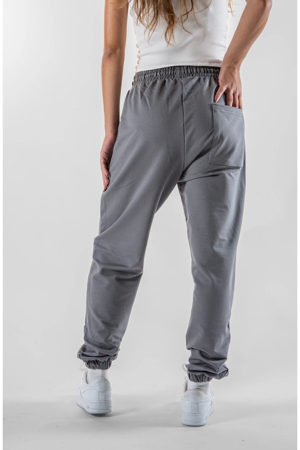 Gri Jogger Paçası Lastikli Pantolon - Mexico Superblue