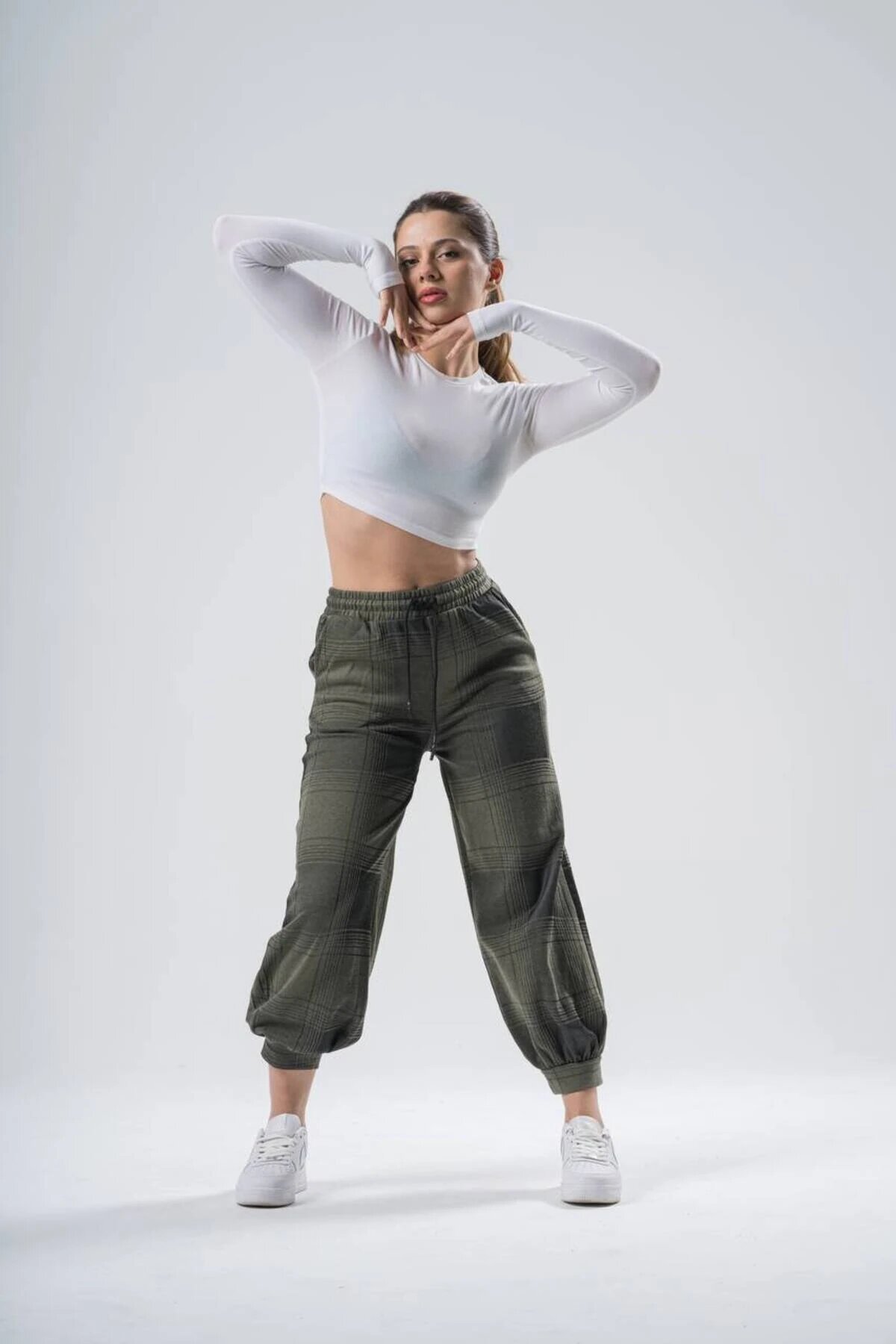 Jogger Plaid Elasticated Pants - Khaki - Mexico Superblue