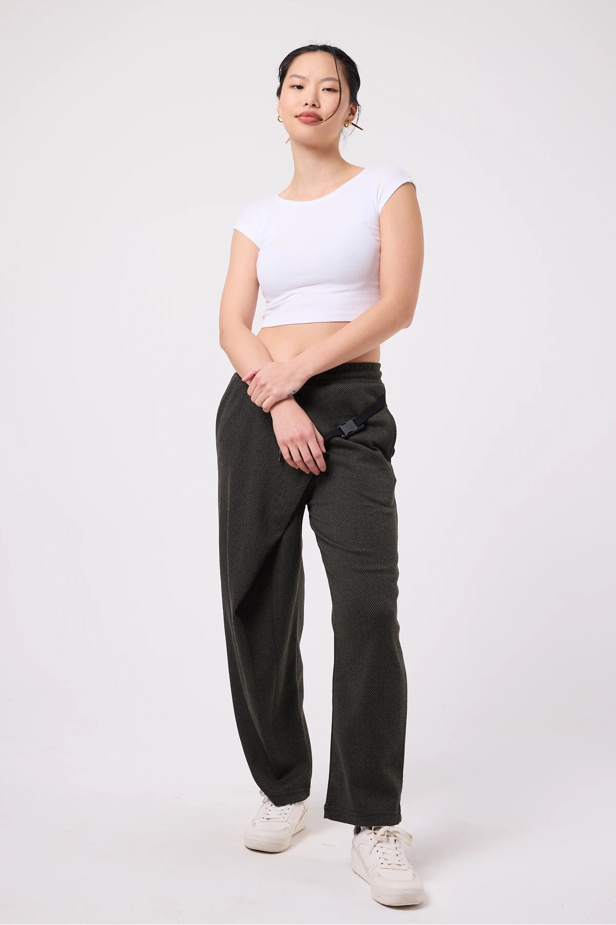 Street Style Baggy Belted Pants - Khaki - Mexico Superblue